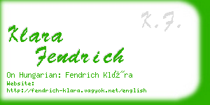 klara fendrich business card